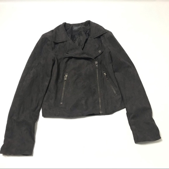 ASTR The Label Faux Vegan Suede Moto Jacket Size S - Picture 5 of 5